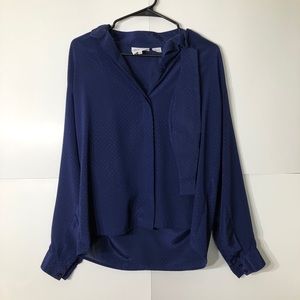 2/$15 Anne Klein long sleeve blue blouse top